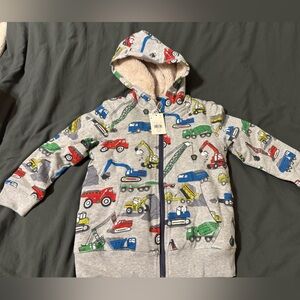 Boden Gray Hoodie with Colorful Vehicle Print